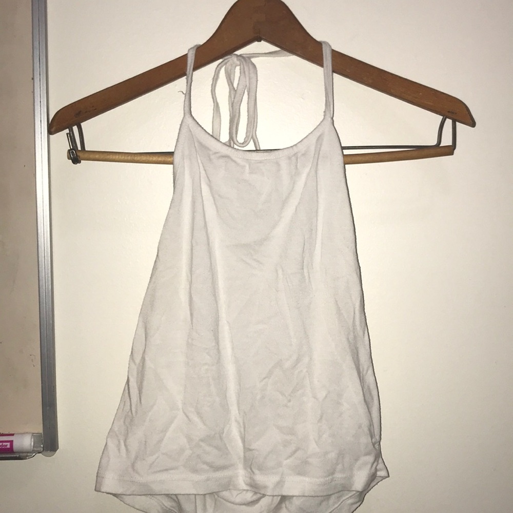 Backless white crop top